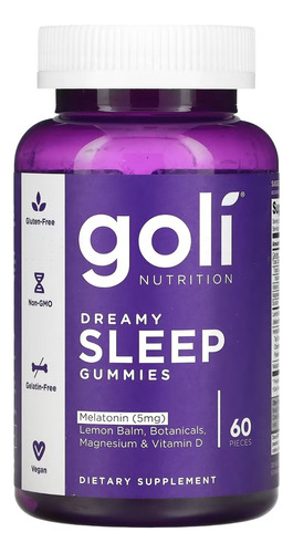 Goli Nutrition, Sleep Melatonina 5mg 60 Gomitas Mf Sabor Mix Berry