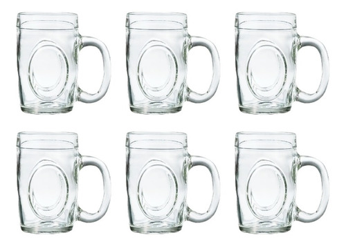 Jarro Vaso Cervecero Chopp X 6 Vidrio Fritz 475cc