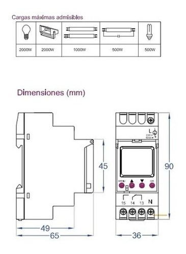 Imagen 5 de 10 de Timer Reloj Temporizador Digital 52 Prog Din Baw Ihd37