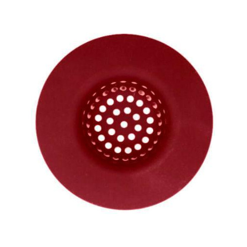 Ralo Para Pia Em Silicone Vermelho 7,8 Cm