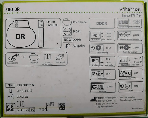 Marcapasos Vitatron E60dr Bicameral Dddr, Usado Leer Descrip
