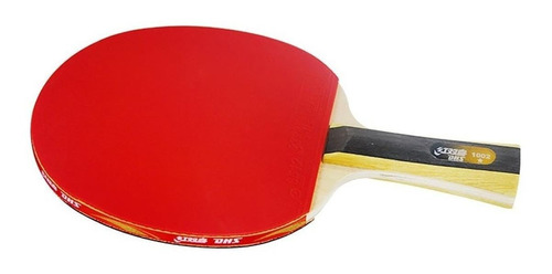Raquete de ping pong DHS 1002 preta/vermelha FL (Côncavo)