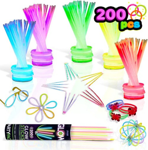 200 Barras Neón Para Hacer Figuras/ Eventos