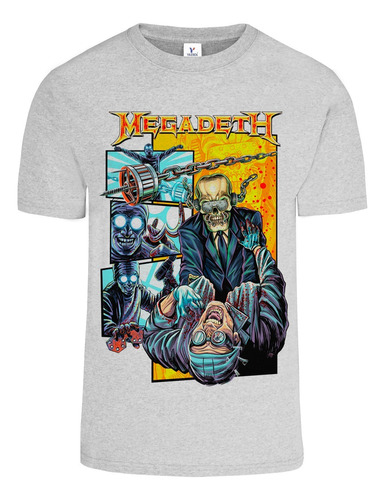 Playera Megadeth Vic Rattlehead The Creation Art Colores