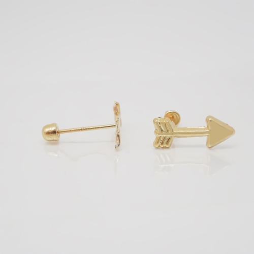 Amor Eterno - Broqueles Flecha / Aretes Oro 10k