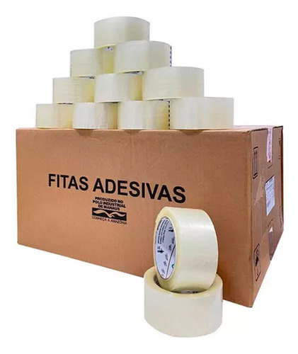 30 Fitas Adesivas 48mmx100m Transparente 30 Rolos