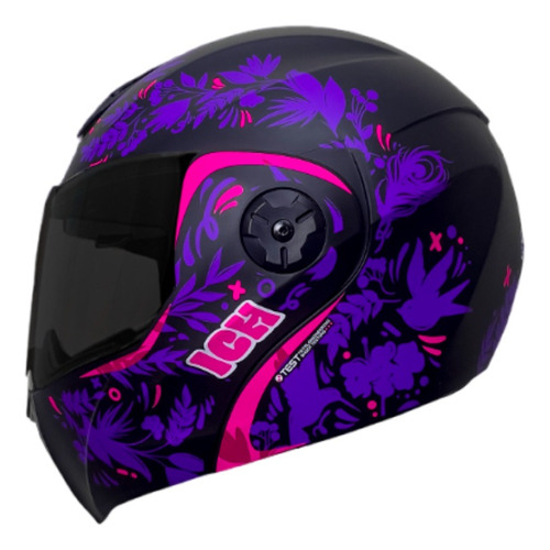 Casco Para Moto Ich 3110 Forest Violeta Mate