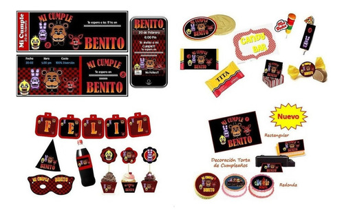 Kit Imprimible Five Nights At Freddys: Candy, Deco, Torta