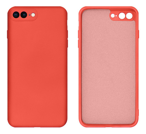 Capa Protege Câmera Silicone Compatível iPhone 7 E 8 Plus Cor Rosa Neon