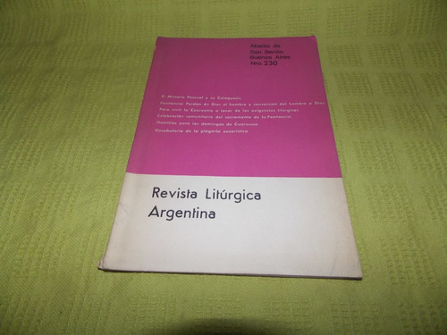 Revista Litúrgica Argentina N° 230 / Año Xxxiii