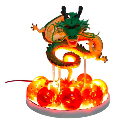 Figura De Shenlong Con Esferas Del Dragon Y Luz Led 17cm