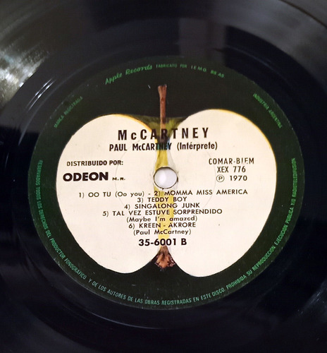 Paul Mccartney Mccartney - Vinilo Original 1970 1a Edición (Usado)