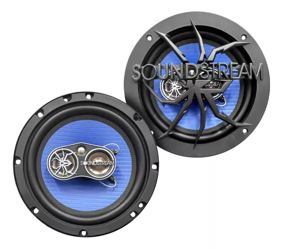 Bocinas Para Auto 6.5 Pp Fibra De Carbono 4 Vías Soundstream Color Azul