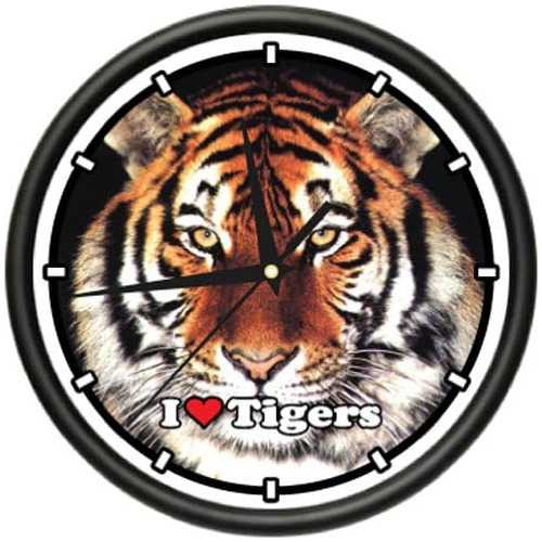 Tiger Wall Clock Cat Zoo Animal Print Decor Lsu Regalo