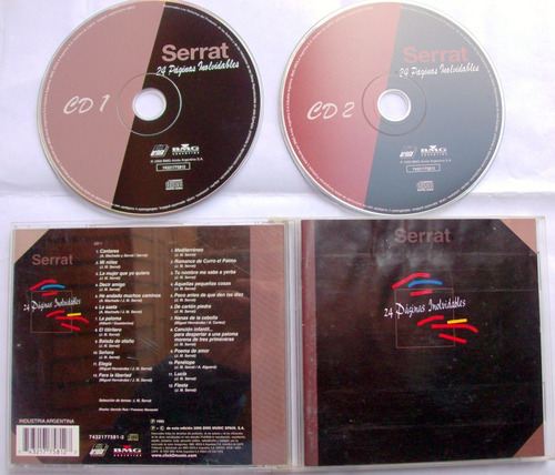 Serrat - 24 Paginas Inolvidables / Cd Doble Orig. Excelent 