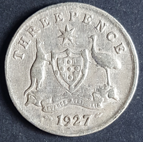 Australia 6 Pence 1927 De Plata