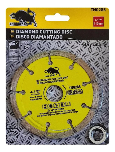 Disco Ceramico Corte Diamantado 115mm 4 1/2 PuLG Segmentado