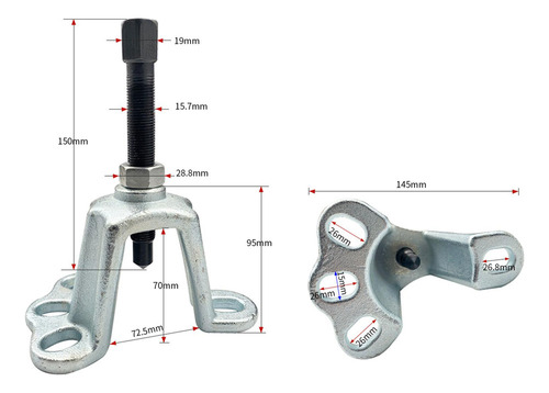 Extractor De Buje De Eje Y Rueda Delantera Tipo Brida