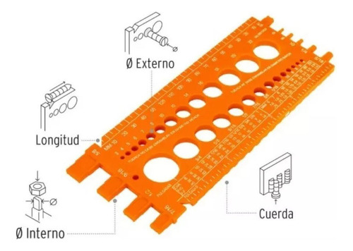 Zzc Calibrador Feminino Standard Metric Imperials,