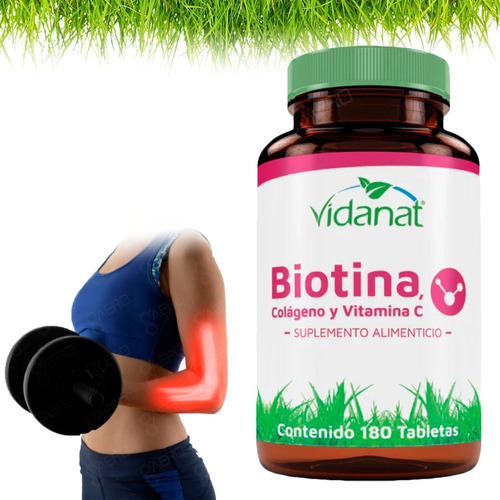 Biotina, Colágeno Y Vitamina C 180 Tabletas Vidanat®