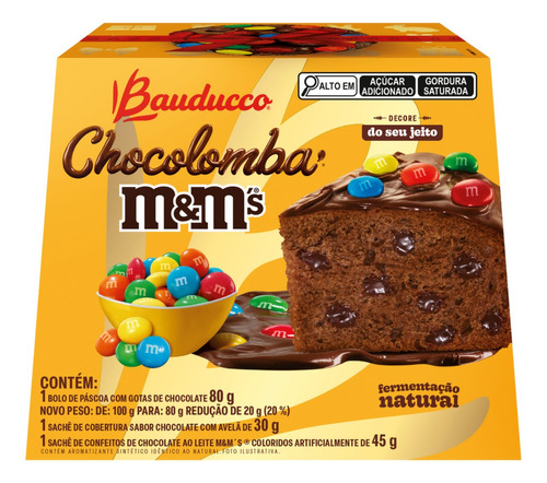 Mini Chocolomba Pascal Mms E Gotas De Chocolate Bauducco 80g Sabor Chocolomba Mms