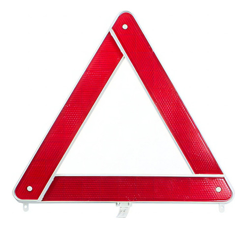 Triangulo De Segurança Vermelho Refletivo Com Base Branca