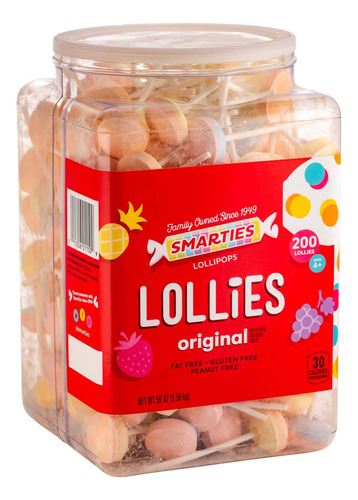 Smarties Lollies Dobles, 56 Onzas, 200 Unidades