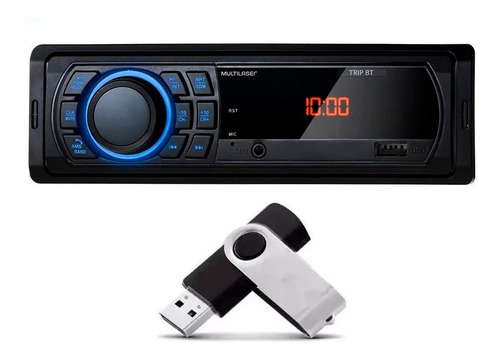 Mp3 Player 1din Usb Radio Multilaser Fm Bluetooth Carro