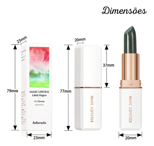 Lápiz labial mágico coloreado y se vuelve rosa, 24 horas de duración, 1 pulgada, color morado (morado)