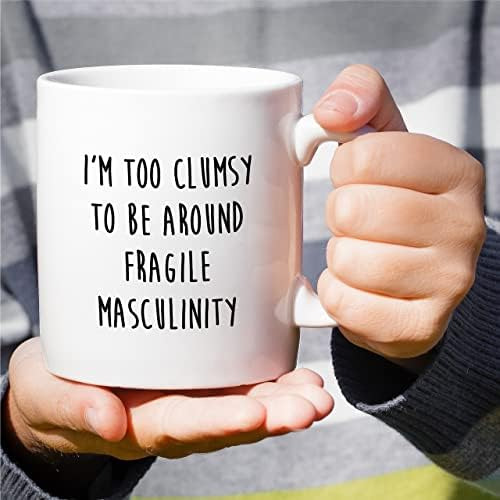 Caneca Engraçada Retreez Masculinidade Frágil, Feminista,