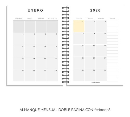 Agenda 2026 Imprimible Semanal Horizontal Con Horarios Blanco Agenda 2026