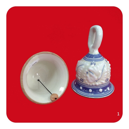 Imagen 5 de 5 de 3 Campanas Recuerdos De Talavera Poblana Perla 11 Cm Cmp