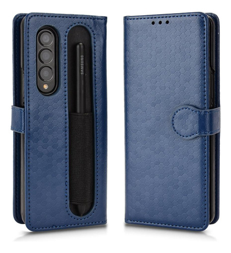 Funda De Piel Para Samsung Galaxy Z Fold 4 Con Estampado Geo