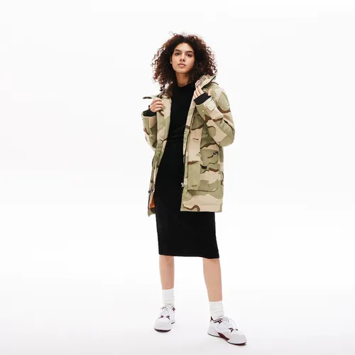 Campera Parka Lacoste Live Con Capucha De Pelo Sintético
