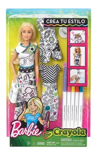 Barbie Crayola Muñeca Original Mattel Con Ropita Pintar | Envío gratis