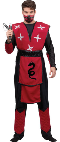 Disfraz De Guerrero Dragon Ninja Rojo Para Hombre