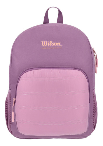 Mochila Wilson Casual Porta Notebook Color Lila Diseño De La Tela Lisa