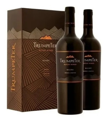 Caja Vino Trumpeter Cabernet Estuche X 2 Botellas Regalo Mcg