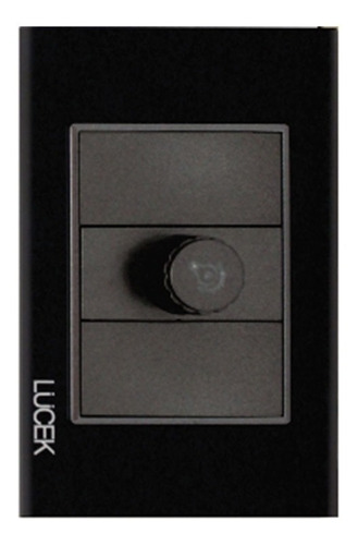 Placa Cristal Negro 1 Dimmer Lucek