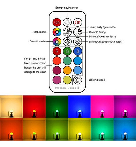 Bombilla Led Gu Equivalente Cambia Color Regulable Luz Rgb