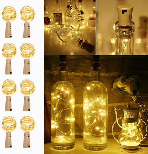 Corcho Con Luces Led Para Botellas, Paquete De 8 Unidades, 2