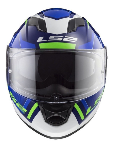 Imagen 2 de 4 de Casco para moto integral LS2 Stream Evo FF320 blue y white edge talle XL