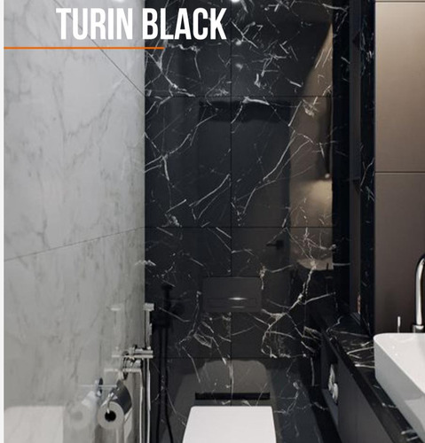 Vit Ceramica Turin Black Líneas Blancas Brillante 34x60