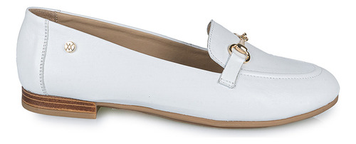 Zapato Mocasín Casual Mujer Cuero Viale Blanco Ave-2402