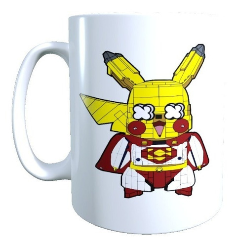 Taza Con Diseño Pikachu Version Superman Pokemon