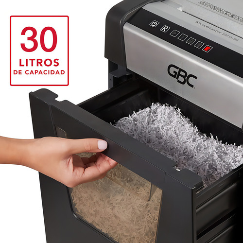 Gbc Sm15-08 Trituradora De Papel Y Grapas, Micro Corte De 15 Hojas, Con Cesto De 30.2 Litros, Uso Frecuente