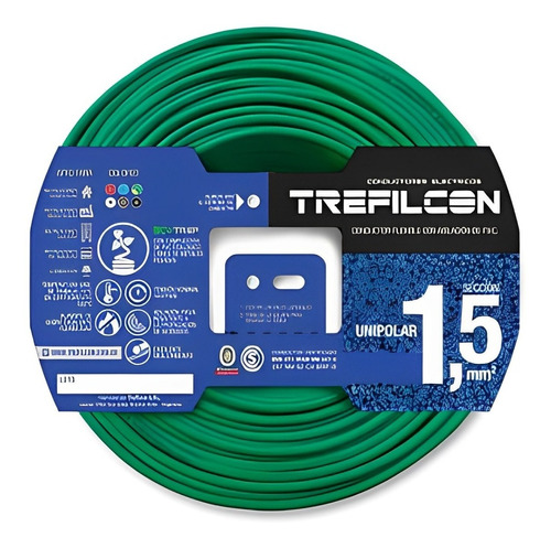 Cable Unipolar 1x1,5mm Trefilcon X 50 Metros 100% Cobre