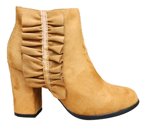 Botin Media Caña Mujer Formal Taco Alto Camel 7320