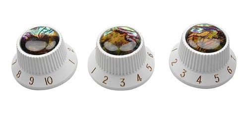 Musiclily Pro Plastic Inch Size Abalone Top Strat Knobs Peri