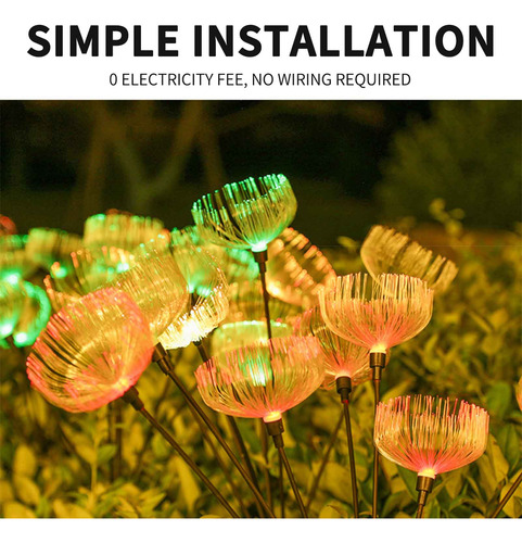 Lámpara Solar De Fibra Con Medusas, Lámpara Exterior Led, Lá
